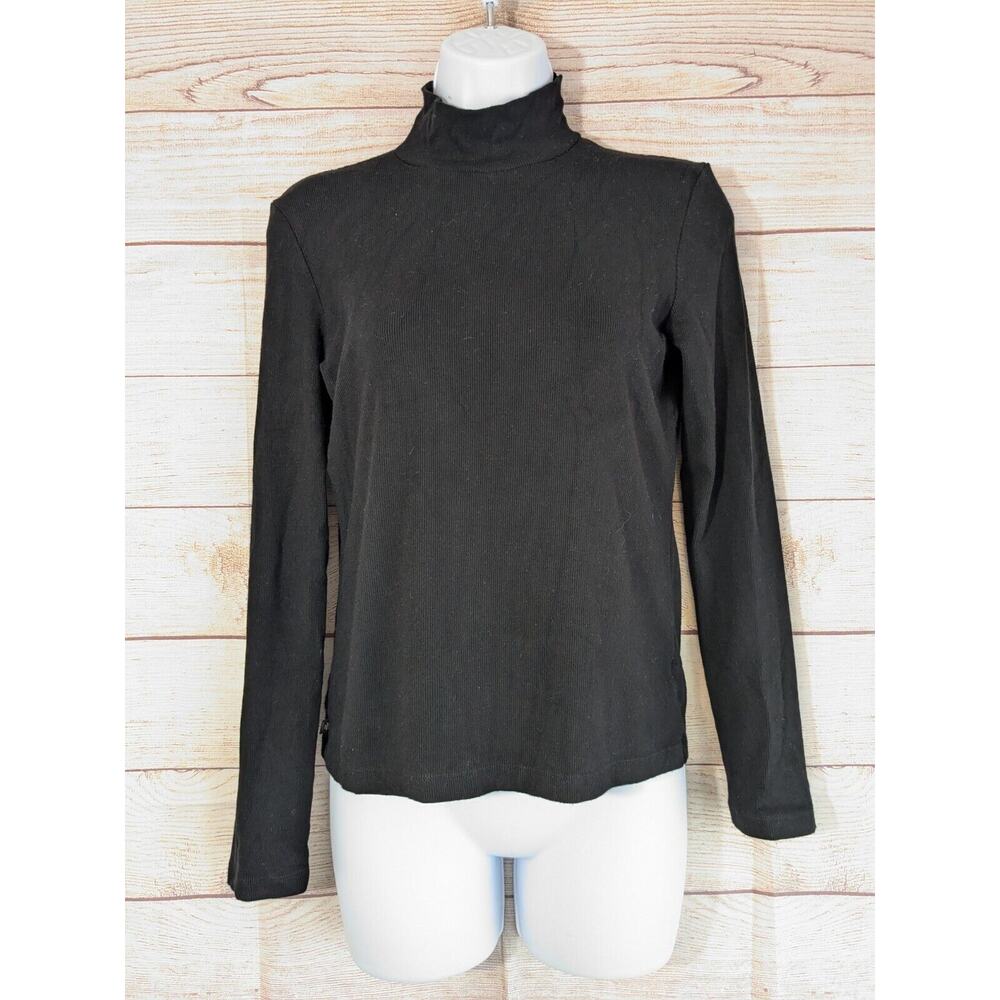 Lauren Ralph Lauren | Women’s Medium Black Ribbed Mock Neck Sweater Pullover